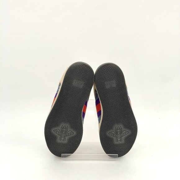Gucci Screener Patchwork GG Logo Casual Sneakers 36 Purple Red Beige Leather & C - Picture 7 of 9